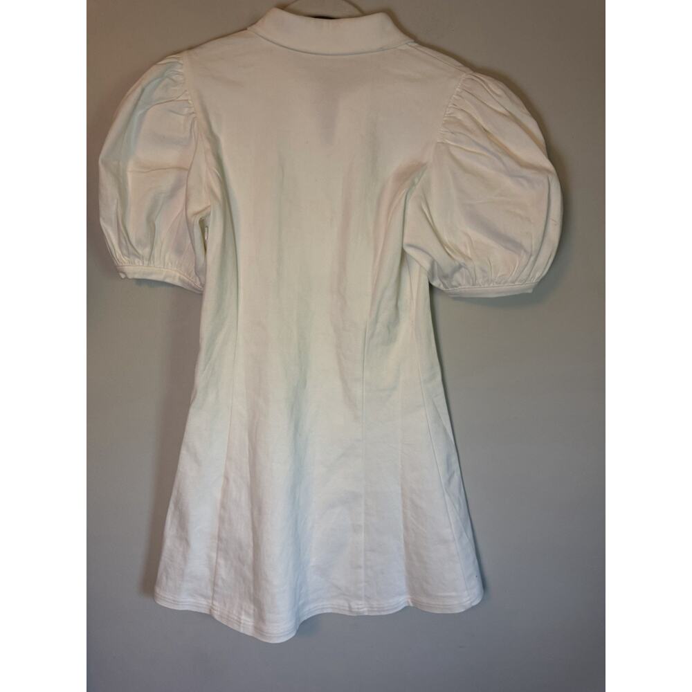 Hyacinth House White Front Zip Denim Mini Dress Size XS Stretch NEW $225 - Picture 5 of 12